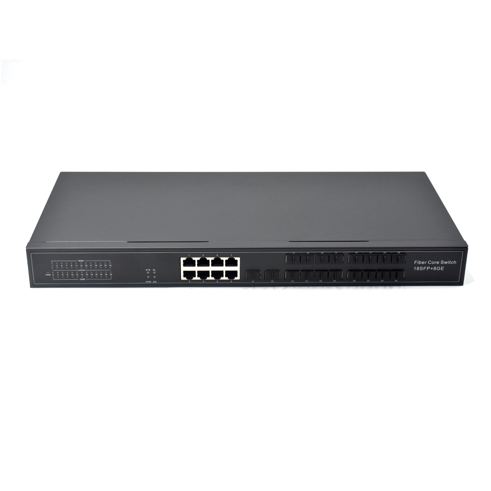 Product Gallery: Unmanged 18 Port SFP Ethernet Switch with 8 RJ45 Ports, Rack Mount, Gigabit 2