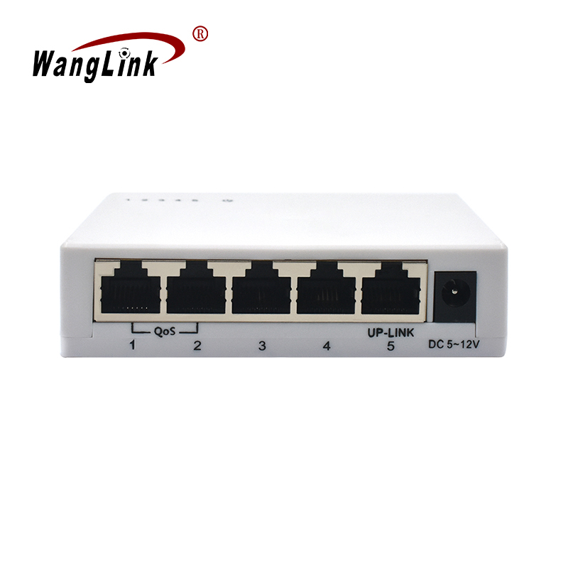 5-Port 10/100Mbps Unmanaged Plastic Case QoS Switch, Plug-and-Play Desktop Ethernet Switch with VLAN & Extend Mode, SF500E-Qos