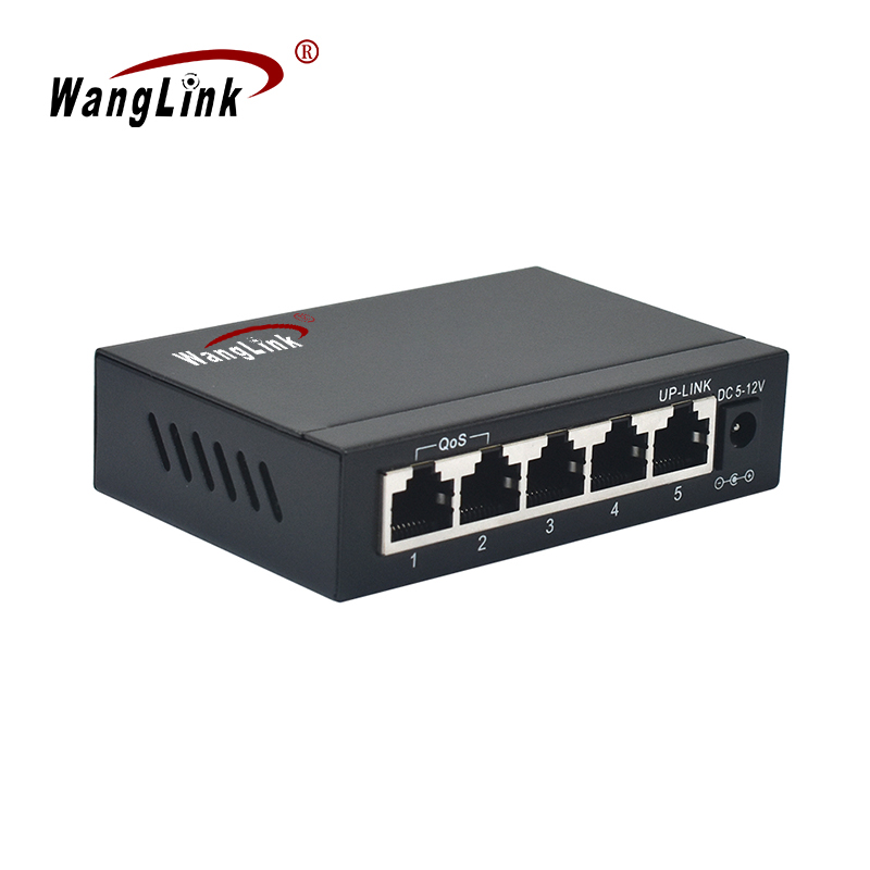 Product gallery: Unmanaged 5 Port Gigabit Ethernet Switch, QoS VLAN Extend DIP Switch, Metal Housing, Desktop/Wall Mount for SMB Office Network