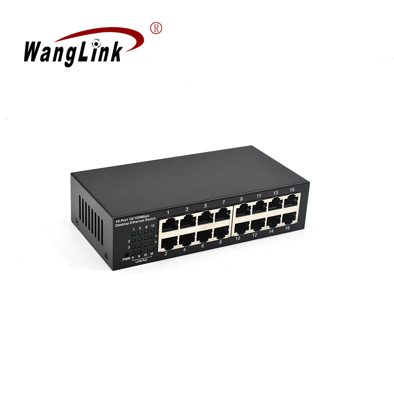 Product Gallery: Unmanaged 16 Port 10 100Mbps Ethernet Mini Switch, Metal Case, Desktop & Wall Mount Fast Network Hub for SMB Office and IP Surveillance 3