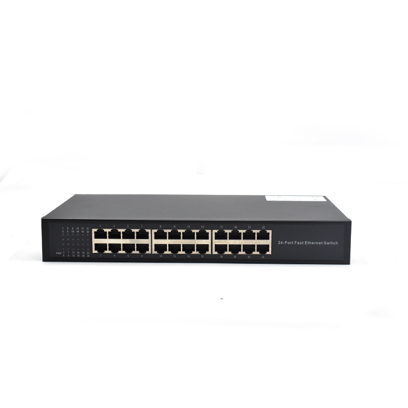 Product Gallery: Unmanaged 24 Port Fast Ethernet Switch, 10/100Mbps Auto-Negotiation, Metal Housing, Desktop & Wall-Mount Network Hub for SME Office and IP Surveillance 2
