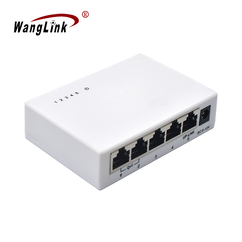 Product gallery: 5-Port 10/100Mbps Unmanaged Plastic Case QoS Switch, Plug-and-Play Desktop Ethernet Switch with VLAN & Extend Mode, SF500E-Qos