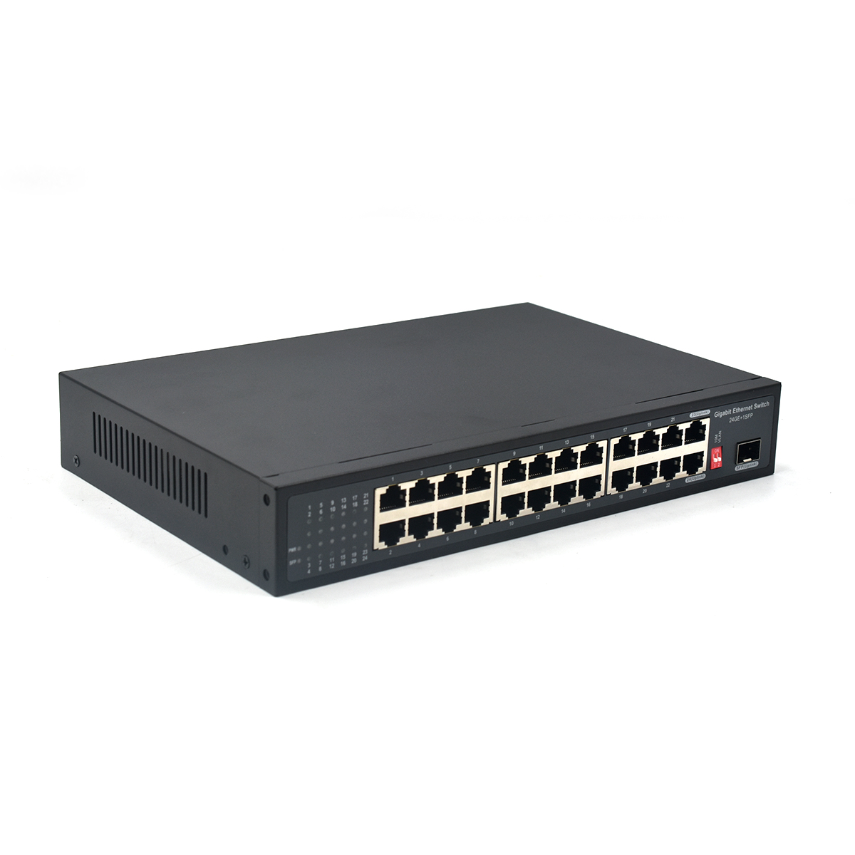 Product Gallery: 24 RJ45 Gigabit Unmanaged Ethernet Switch with 1 SFP, 10/100/1000Mbps, VLAN & 250m Extension, Desktop/Wall Mount 3