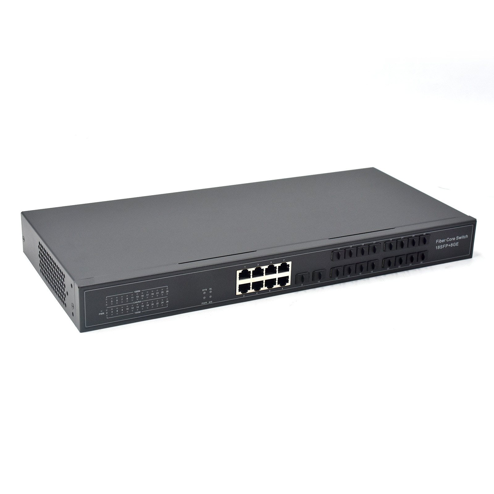 Product Gallery: Unmanged 18 Port SFP Ethernet Switch with 8 RJ45 Ports, Rack Mount, Gigabit 3