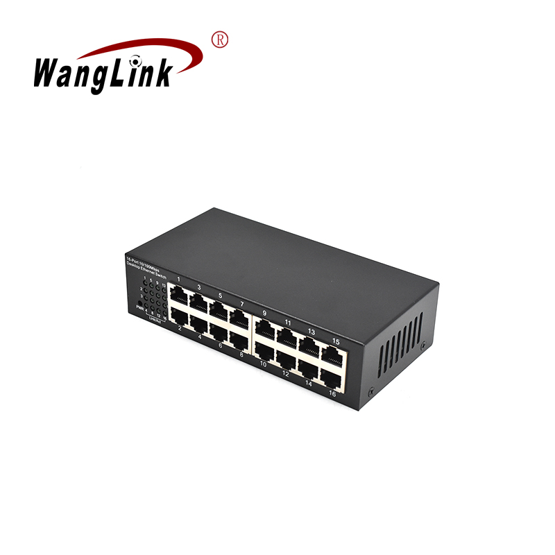 Product Gallery: Unmanaged 16 Port 10 100Mbps Ethernet Mini Switch, Metal Case, Desktop & Wall Mount Fast Network Hub for SMB Office and IP Surveillance 4