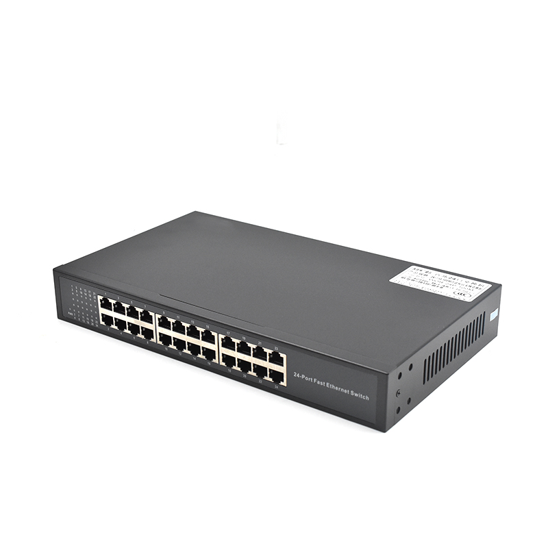 Product Gallery: Unmanaged 24 Port Fast Ethernet Switch, 10/100Mbps Auto-Negotiation, Metal Housing, Desktop & Wall-Mount Network Hub for SME Office and IP Surveillance 3