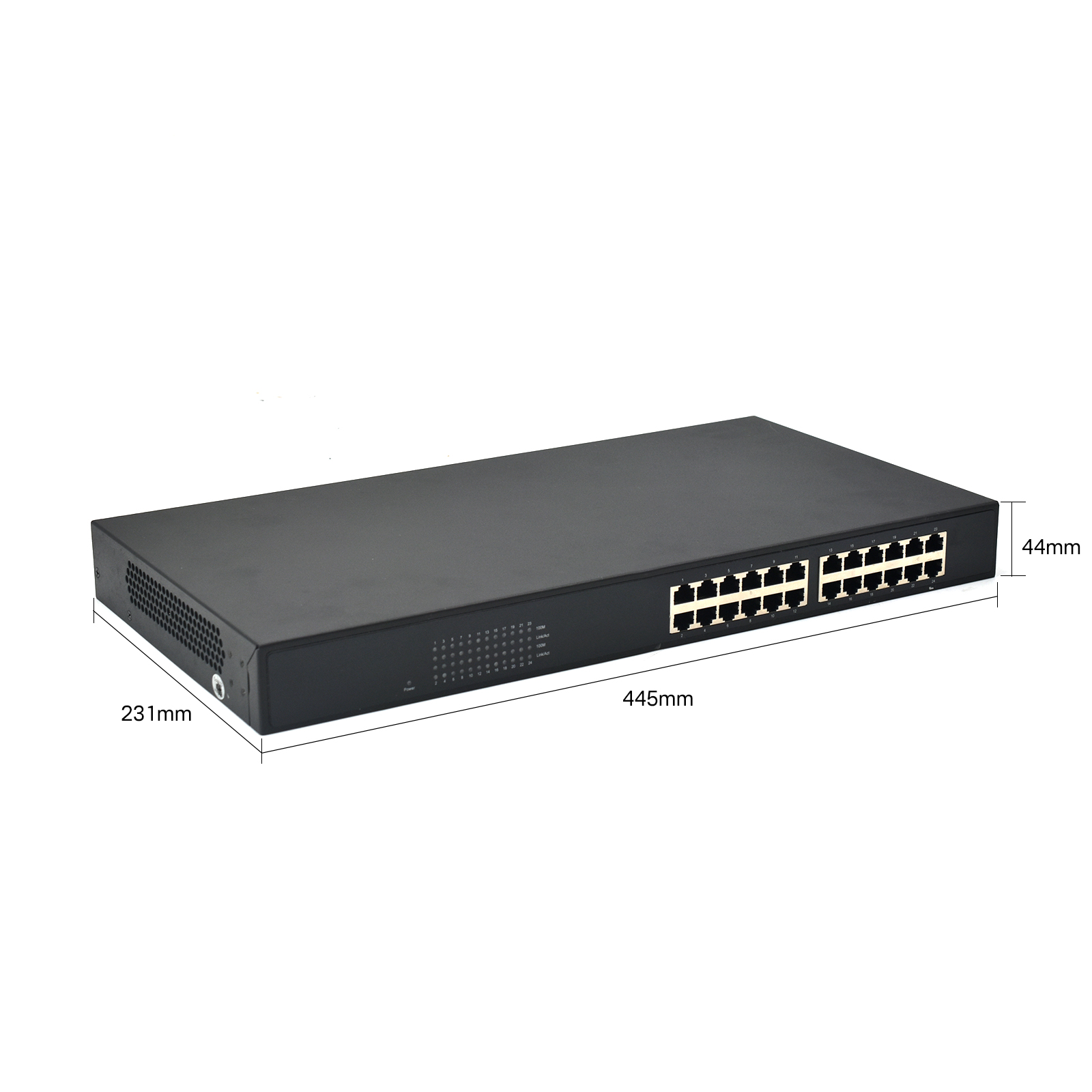 Product Gallery: Unmanaged 24 Port Rack Mount Fast Ethernet Switch, 10/100Mbps Auto-MDI/MDIX, Metal Case, Internal Power for SMB Network (SF2400-R) 3