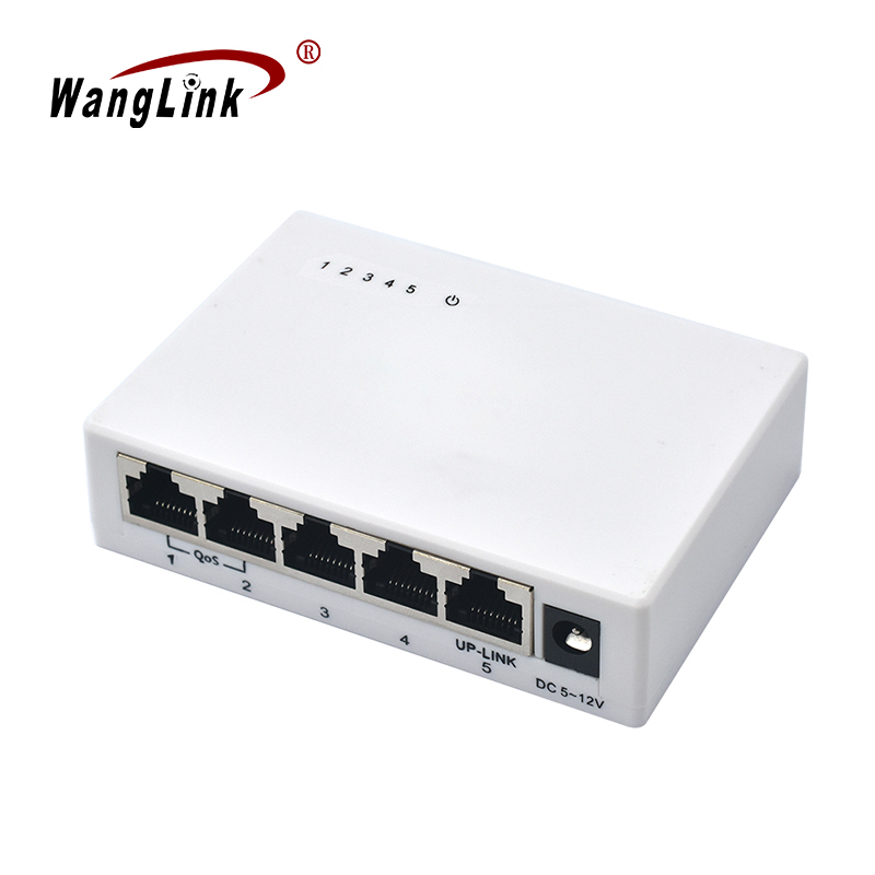 Product gallery: 5-Port 10/100Mbps Unmanaged Plastic Case QoS Switch, Plug-and-Play Desktop Ethernet Switch with VLAN & Extend Mode, SF500E-Qos