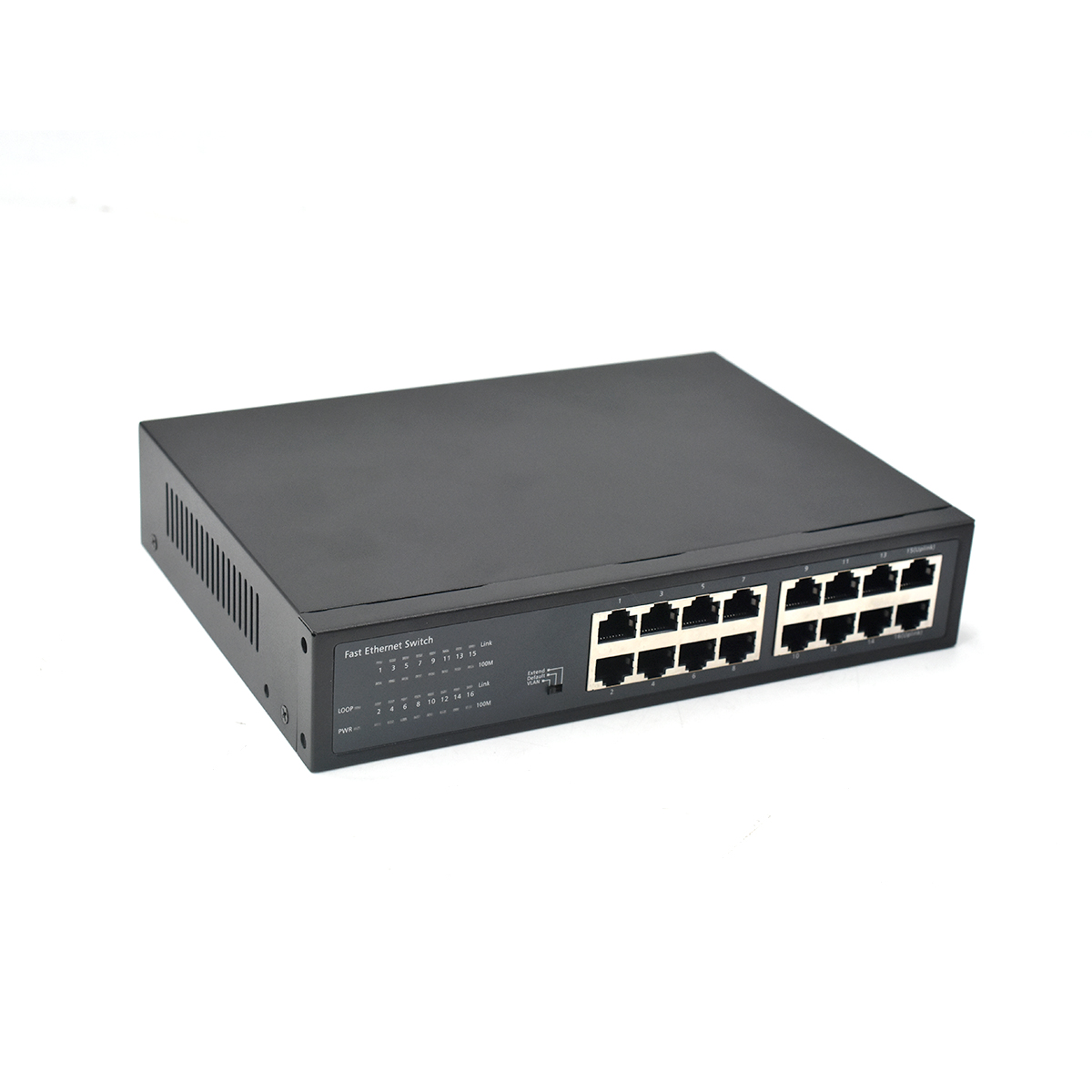 Product Gallery: Unmanaged 16 Port Fast Ethernet Switch, 10/100Mbps Silent Fanless Network Hub with VLAN & 250m Extend Mode, Rackmount/Desktop for CCTV and Office 4