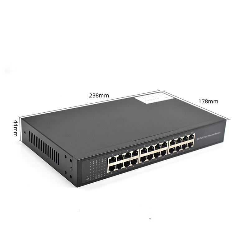 Product Gallery: Unmanaged 24 Port Fast Ethernet Switch, 10/100Mbps Auto-Negotiation, Metal Housing, Desktop & Wall-Mount Network Hub for SME Office and IP Surveillance 4