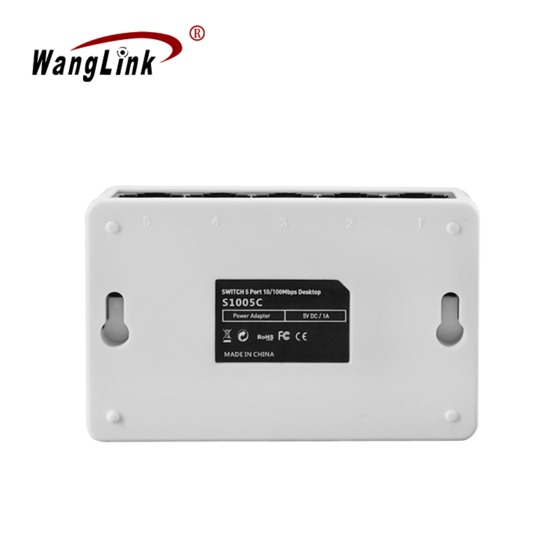 Product gallery: Unmanaged Plastic Case 5 Port Fast Ethernet Switch, 10/100Mbps Auto-MDI/MDIX, Desktop & Wall Mount for SMB and Home Office
