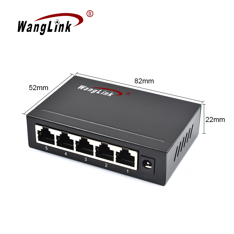 Product Gallery: Unmanaged 5-Port Wall Mount Gigabit Ethernet Switch, 10/100/1000Mbps, Metal, Plug & Play 5