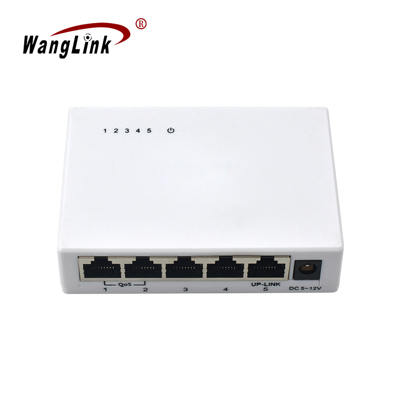 Product gallery: 5-Port 10/100Mbps Unmanaged Plastic Case QoS Switch, Plug-and-Play Desktop Ethernet Switch with VLAN & Extend Mode, SF500E-Qos