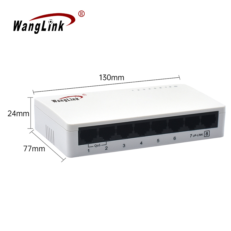 Product Gallery: Plastic Case 8 Port Unmanaged QoS Network Switch, 10/100Mbps Fast Ethernet, VLAN & Extend Modes, Desktop/Wall Mount 6