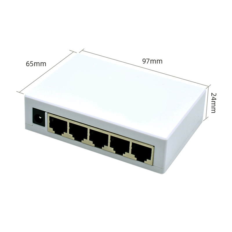 Product size: Unmanaged 5 Port Gigabit Ethernet Desktop Switch, 10/100/1000Mbps, Auto MDI/MDIX, 9K Jumbo Frame, Plug and Play, Wall Mount, Plastic Housing