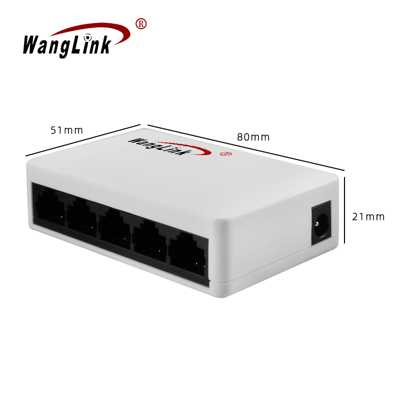 Product size: Unmanaged Plastic Case 5 Port Fast Ethernet Switch, 10/100Mbps Auto-MDI/MDIX, Desktop & Wall Mount for SMB and Home Office