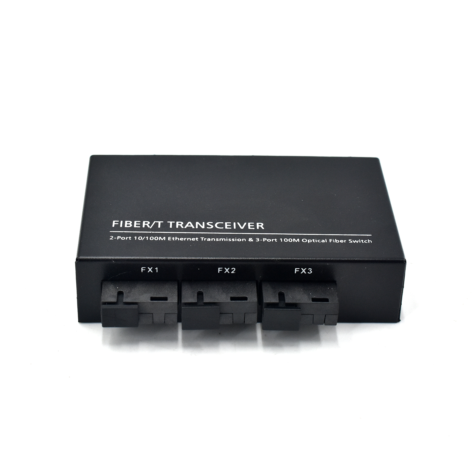 Product Gallery: Unmanaged sm fiber media converter, 5 ports (2 RJ45 + 3 SC), 155Mbps Fast Ethernet, metal case, desktop/wall mount for long-range transmission in commercial and industrial networks 2