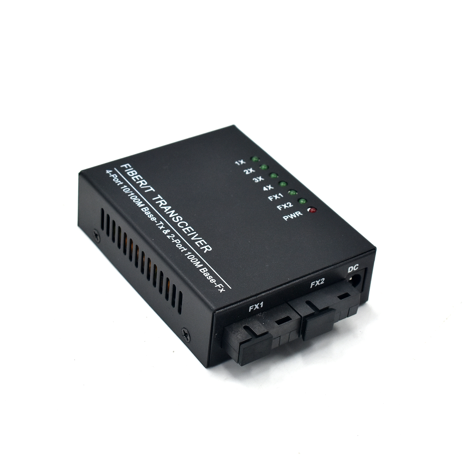 Product Gallery: Unmanaged Fiber to Copper Media Converter, 4-Port 10/100Mbps Fast Ethernet, 2 SC Fiber Ports, Desktop/Wall Mount for Office & Industrial Use 3