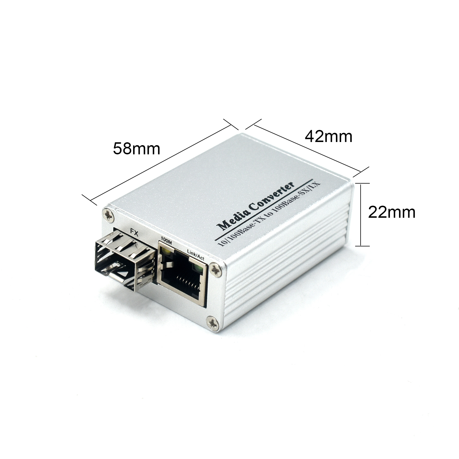 Product Gallery: Unmanaged Ethernet to Fiber Optic Single Mode Media Converter, 1 RJ45 Port, 1 SC Fiber Port, 10/100Mbps, 155Mbps, 9K Jumbo Frame, 4KV Surge Protection, Desktop/Wall Mount for Distance Extension 6