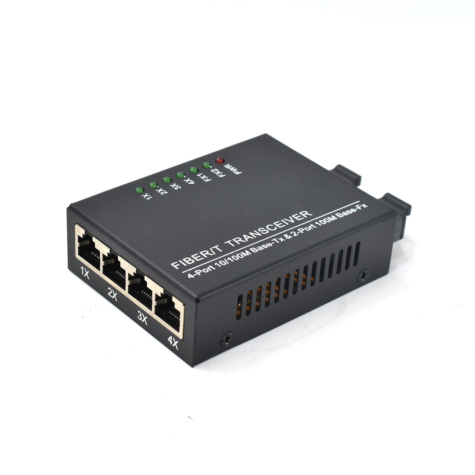 Product Gallery: Unmanaged Fiber to Copper Media Converter, 4-Port 10/100Mbps Fast Ethernet, 2 SC Fiber Ports, Desktop/Wall Mount for Office & Industrial Use 6