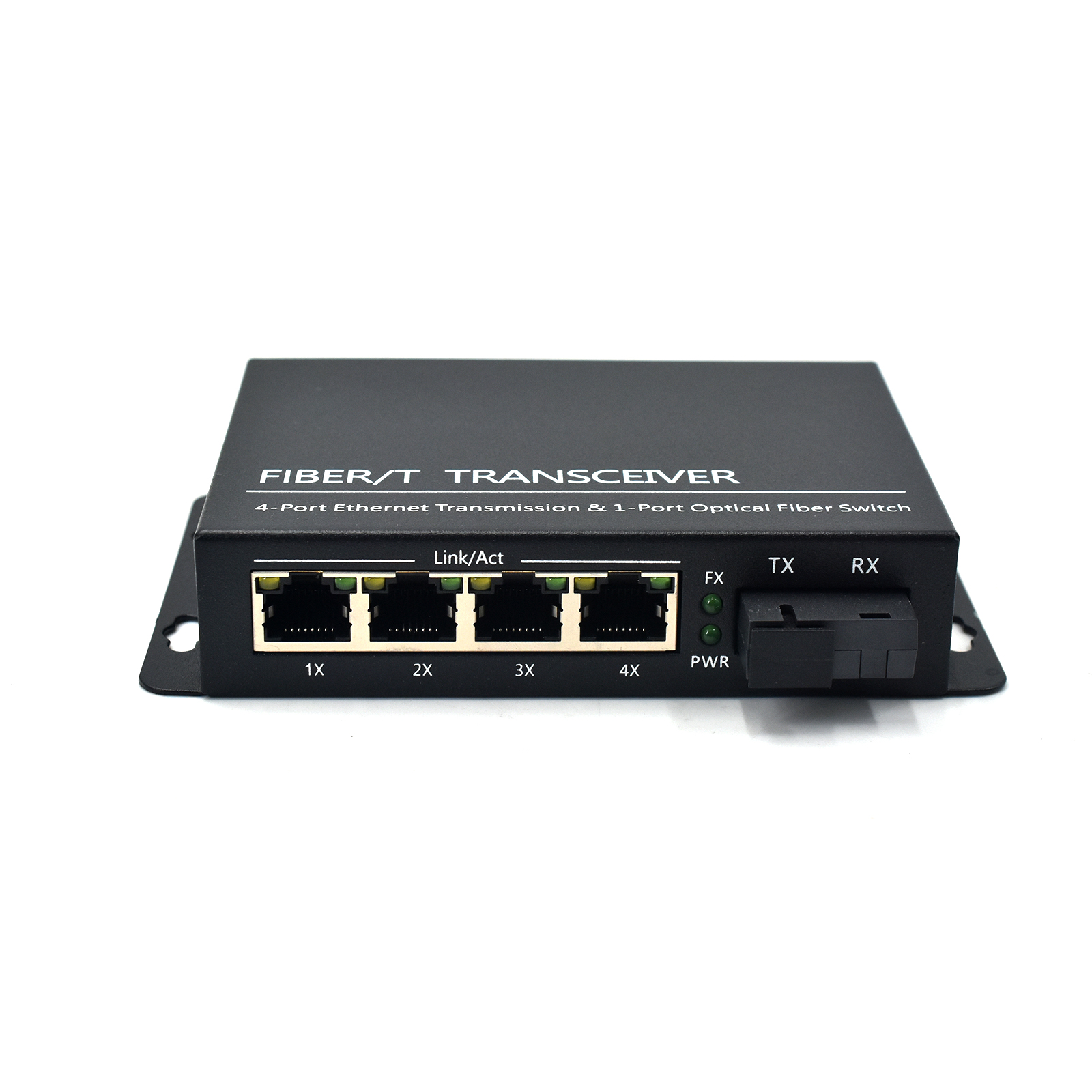 Product Gallery: Unmanaged Ethernet Media Converter Fiber, 4-Port Fast Ethernet, 1 SC Fiber Uplink, 100Base-X, Plug-and-Play, Desktop/Wall Mount for Office & Industrial Networks 2