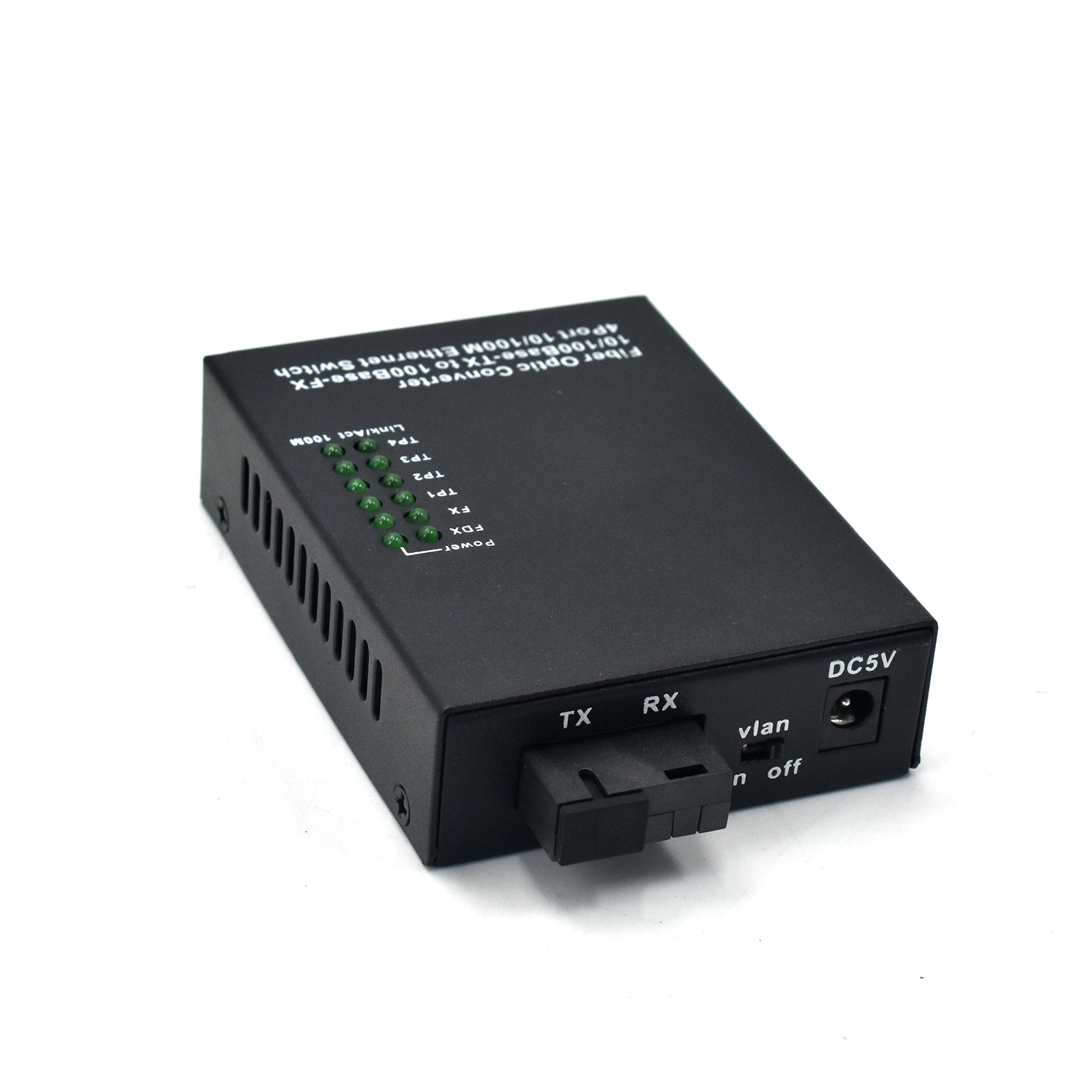 Product Gallery: Unmanaged Fiber Optic Media Converter, 4-Port Fast Ethernet with SC Single Mode 100Base-X, Desktop & Wall Mount for Commercial & Industrial Use 3
