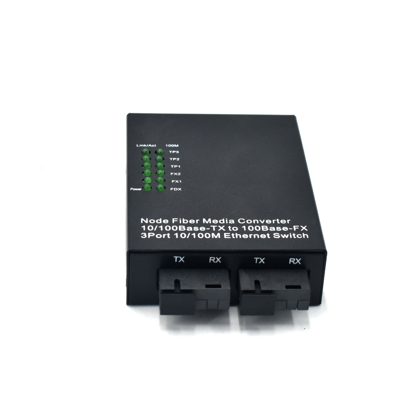Product Gallery: Unmanaged Fast Ethernet Fiber Media Converter Single Mode, 3 RJ45 Ports, 2 SC/ST/FC Fiber Ports, 100Mbps for Long Distance Transmission 2
