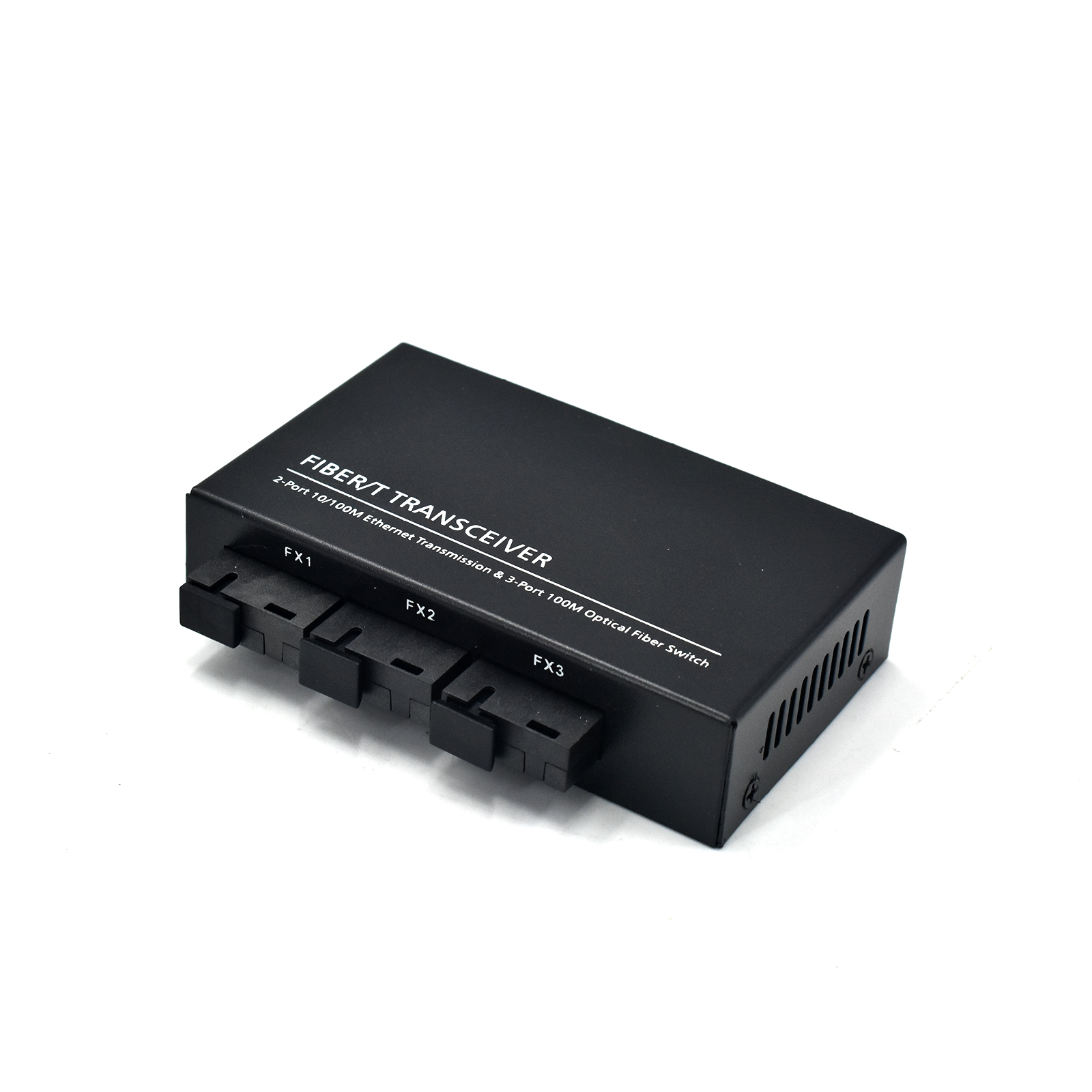 Product Gallery: Unmanaged sm fiber media converter, 5 ports (2 RJ45 + 3 SC), 155Mbps Fast Ethernet, metal case, desktop/wall mount for long-range transmission in commercial and industrial networks 4