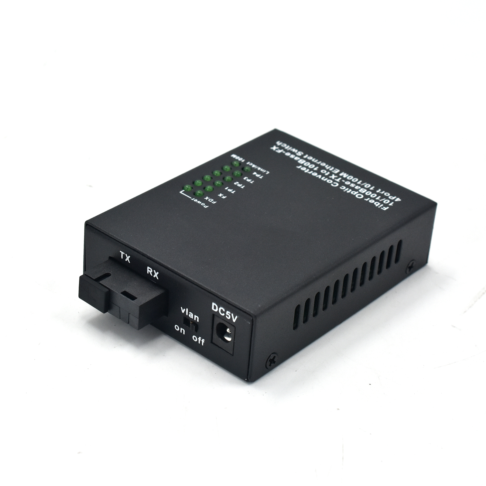 Product Gallery: Unmanaged Fiber Optic Media Converter, 4-Port Fast Ethernet with SC Single Mode 100Base-X, Desktop & Wall Mount for Commercial & Industrial Use 4
