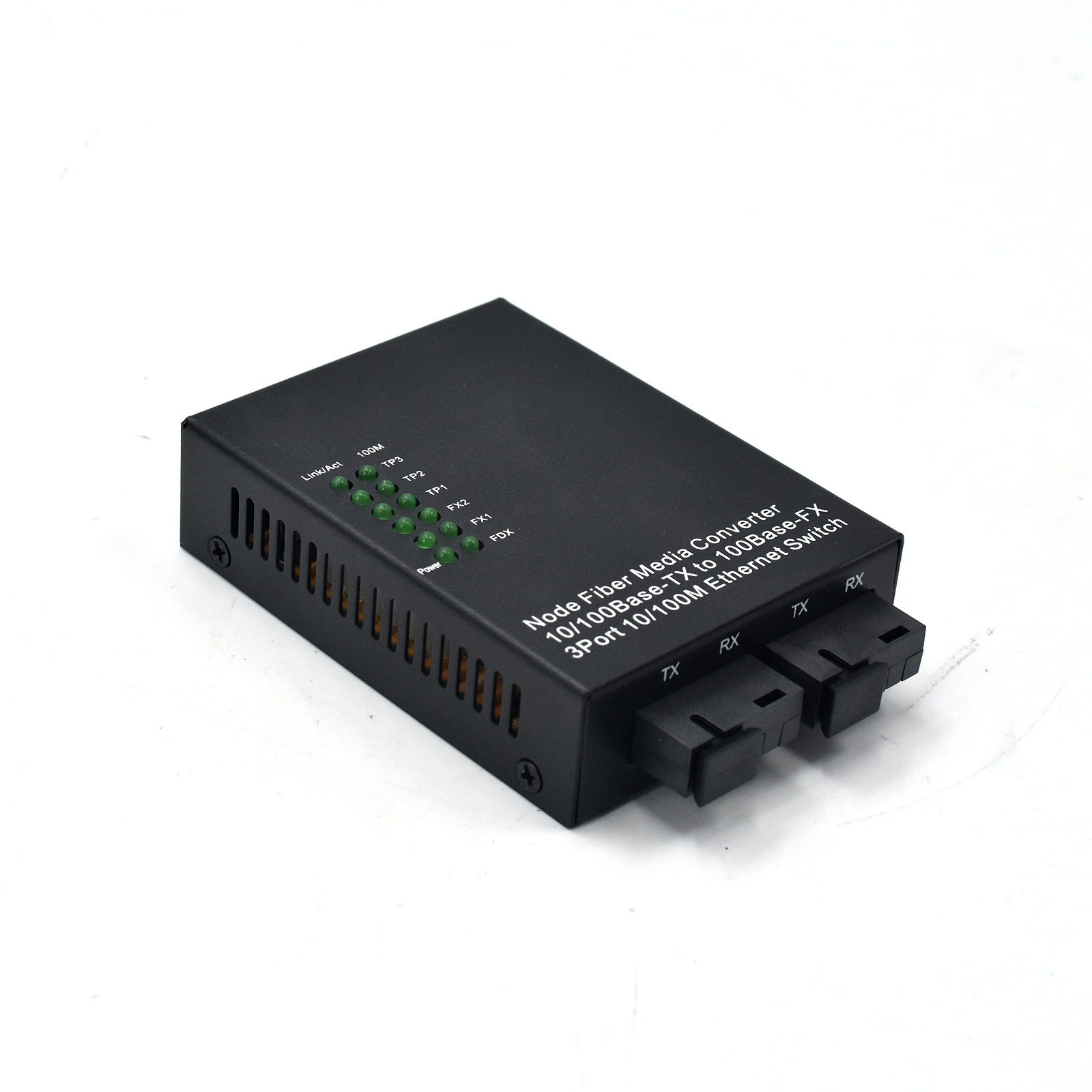 Product Gallery: Unmanaged Fast Ethernet Fiber Media Converter Single Mode, 3 RJ45 Ports, 2 SC/ST/FC Fiber Ports, 100Mbps for Long Distance Transmission 3