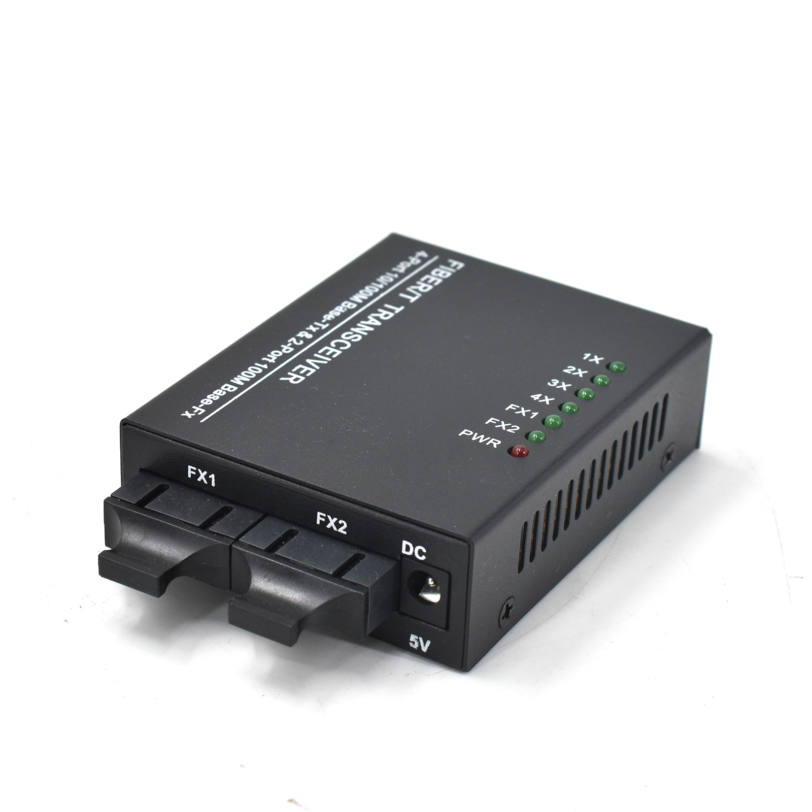Product Gallery: Unmanaged Fiber to Copper Media Converter, 4-Port 10/100Mbps Fast Ethernet, 2 SC Fiber Ports, Desktop/Wall Mount for Office & Industrial Use 8