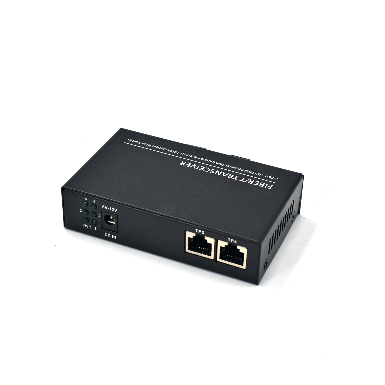 Product Gallery: Unmanaged sm fiber media converter, 5 ports (2 RJ45 + 3 SC), 155Mbps Fast Ethernet, metal case, desktop/wall mount for long-range transmission in commercial and industrial networks 5