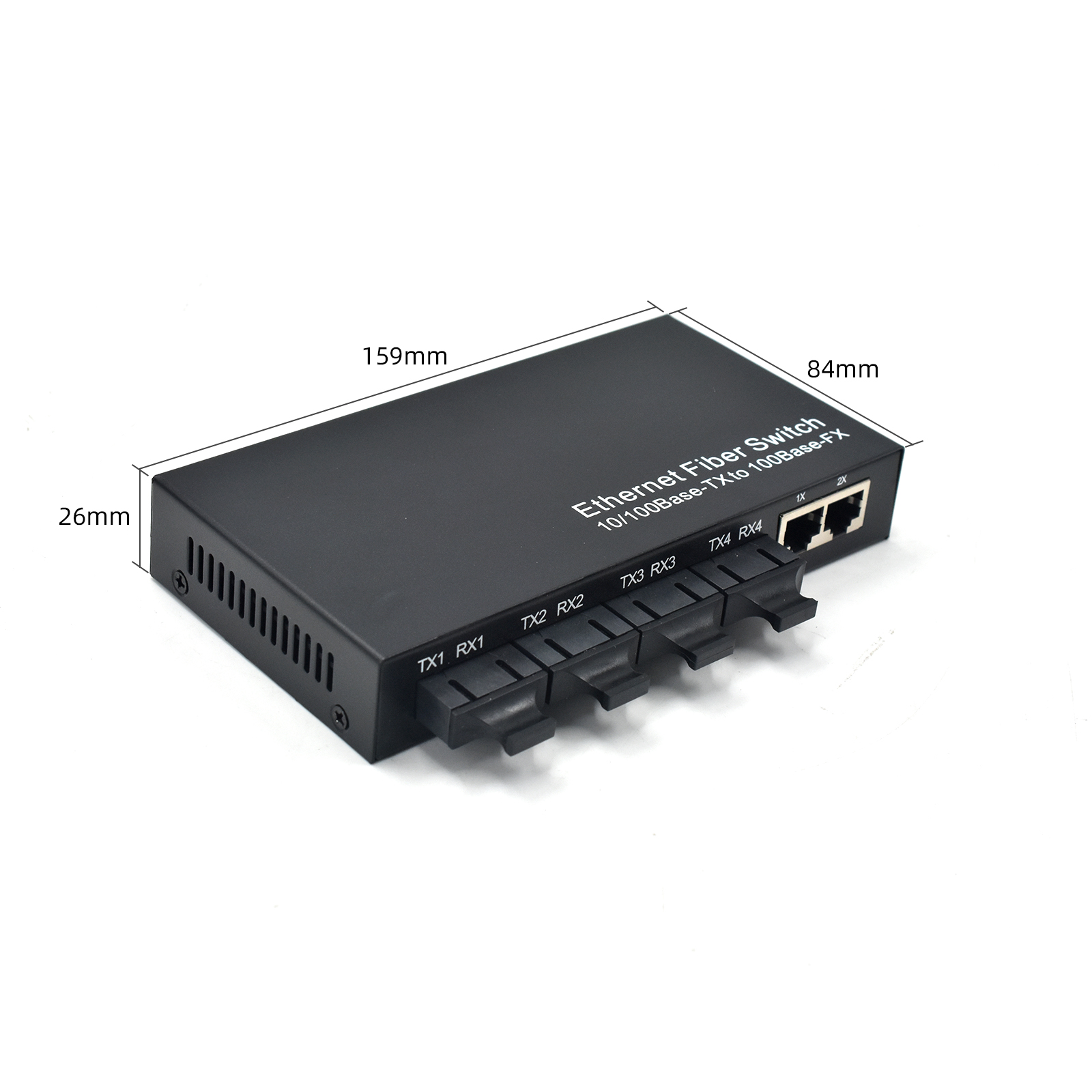 Product Gallery: Unmanaged Fiber to RJ45 Media Converter, 4 SC Optical Ports + 2 RJ45, 155Mbps Fast Ethernet, Desktop/Wall Mount for Small Office & Industrial Use 10