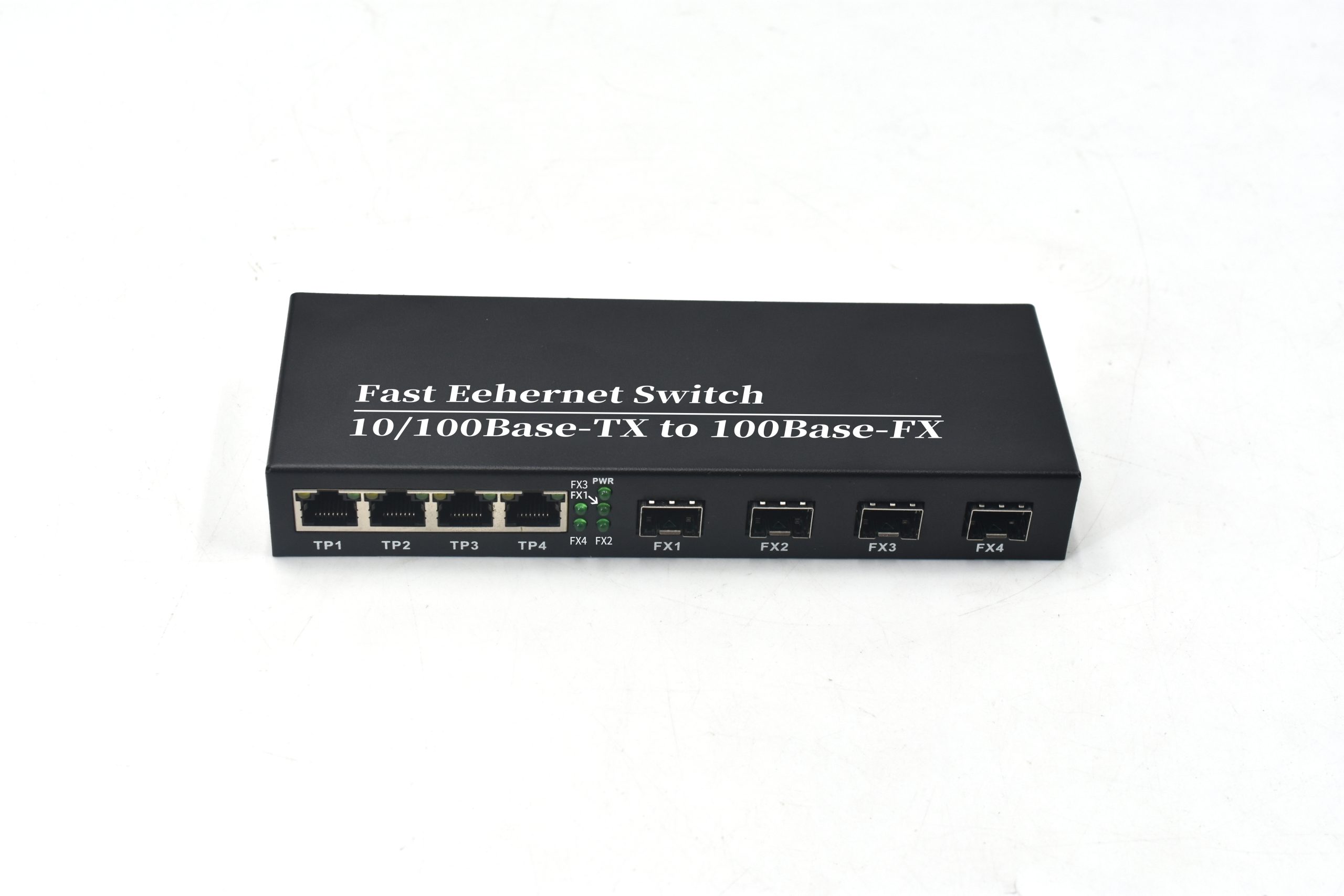 Product Gallery: Unmanaged 4-Port Fast Ethernet Copper Fiber Media Converter, 4 SC Optical Ports, 155Mbps, Plug-and-Play, Desktop/Wall Mount for Office and Industrial Networks 6