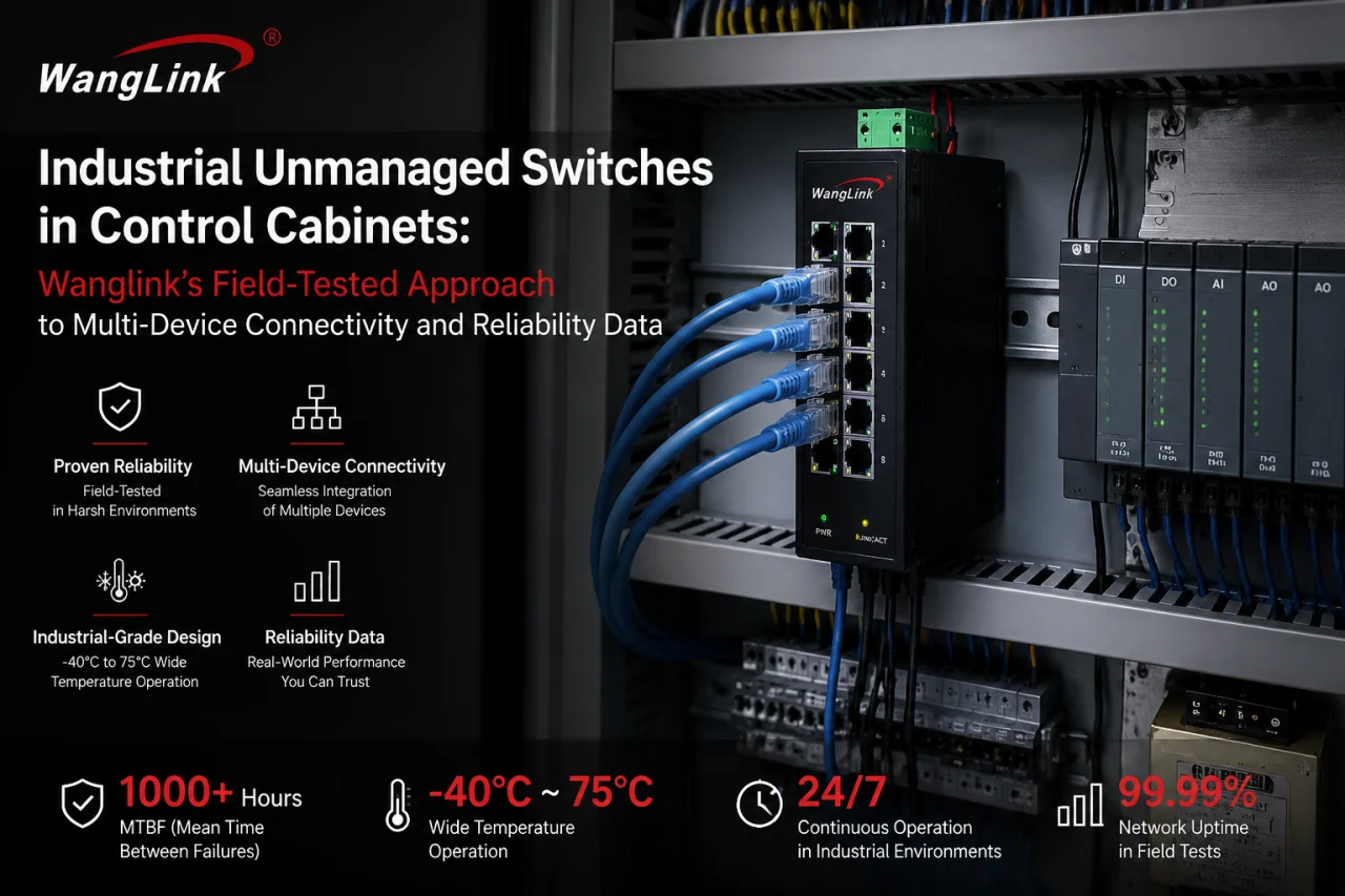 Industrial Unmanaged Switches in Control Cabinets: Wanglink’s Field-Tested Approach to Multi-Device Connectivity and Reliability Data
