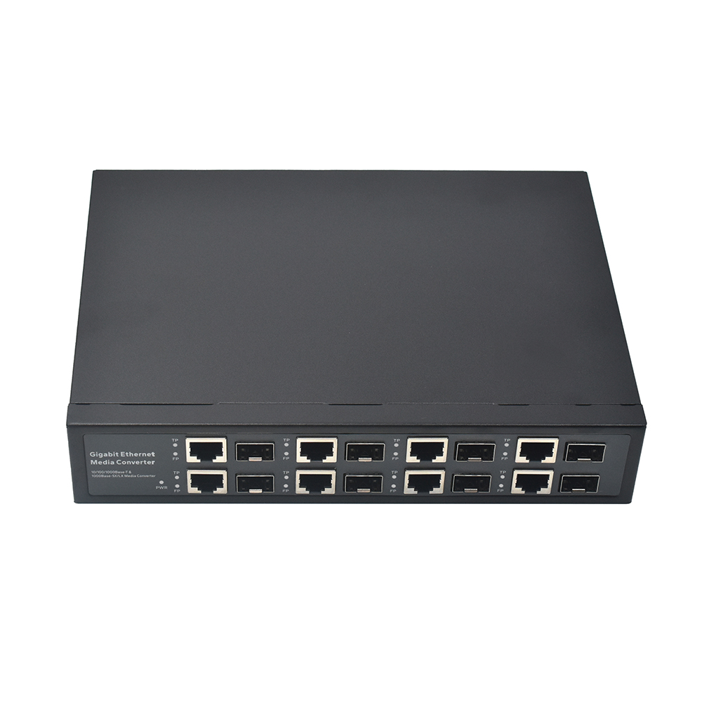 Product Gallery: Unmanaged 8-Port Gigabit Fiber Optic Media Converter Switch, 8 SFP Uplink, Physical Isolation, Desktop & Rack-Mount for Industrial and Commercial Networks 5
