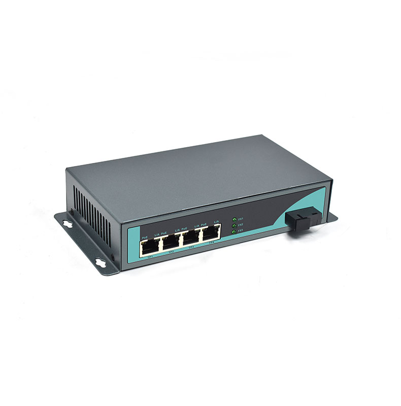 Product Gallery: Unmanaged 4 Port PoE Media Converter, Gigabit Ethernet, 1 Fiber SC Uplink, Plug-and-Play, Desktop/Rack-Mount for Surveillance & SMB 2