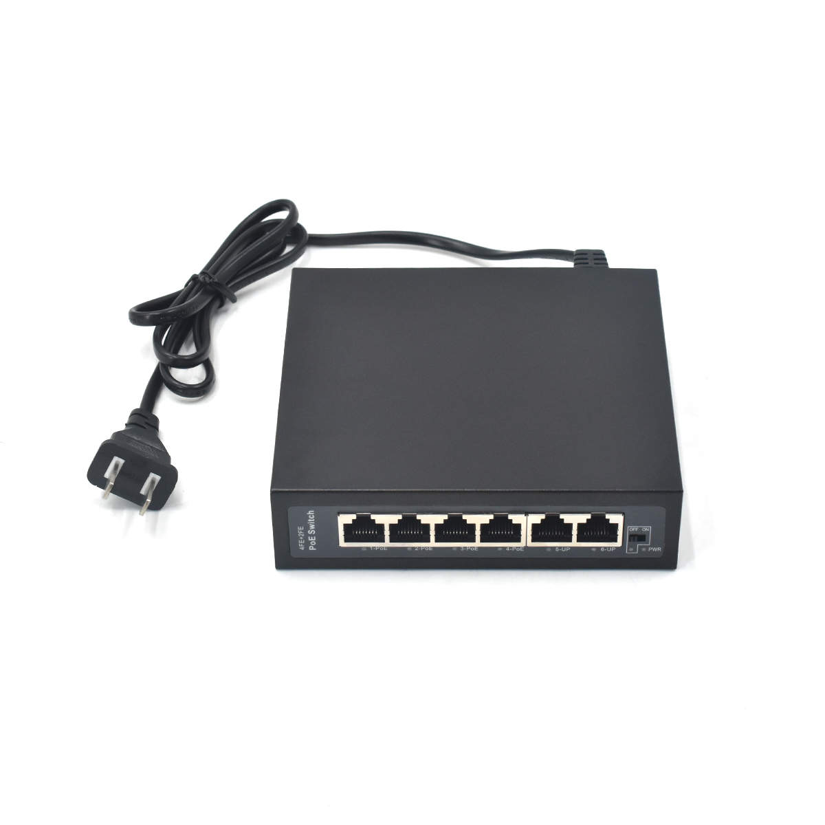 Product Gallery: Unmanaged Small PoE Powered Switch, 6-Port 10/100Mbps Fast Ethernet, 4 PoE Ports 30W, 250m Extend Mode, VLAN Isolation, Desktop/Wall Mount for Surveillance & SME 2