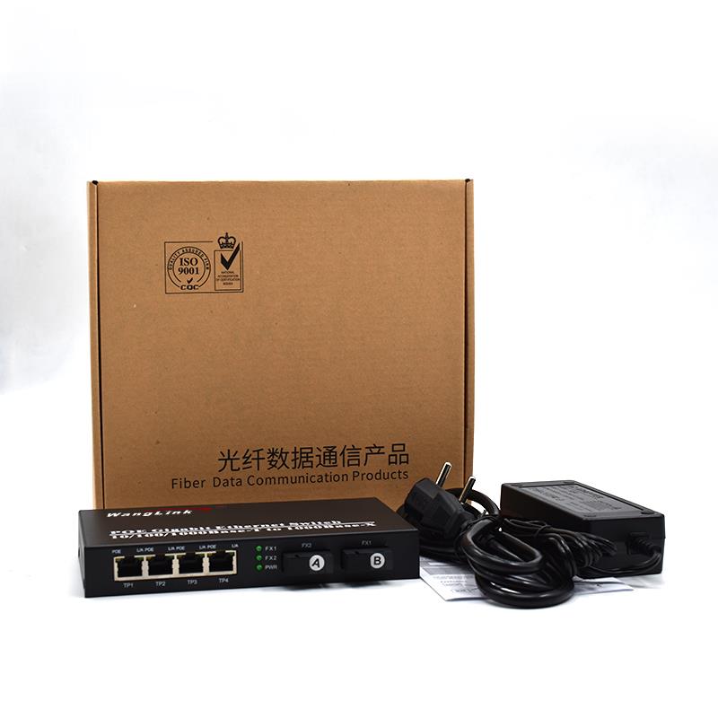 Product Gallery: Unmanaged 4 Port PoE Ethernet to Media Converter, 2 SC Fiber Uplink, Gigabit 10/100/1000Mbps, Desktop/Rack-Mount for Surveillance & SME Networks 2