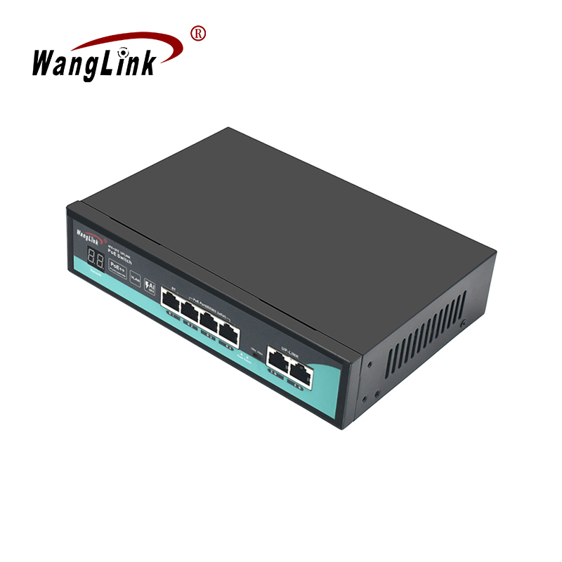 Product Gallery: Unmanaged 6 Port PoE Switch, 4 PoE+ Ports with 1 PoE++ 60W, 2 Uplink Ports, 10/100Mbps Fast Ethernet, Metal Desktop/Wall Mount for Surveillance & SME 2