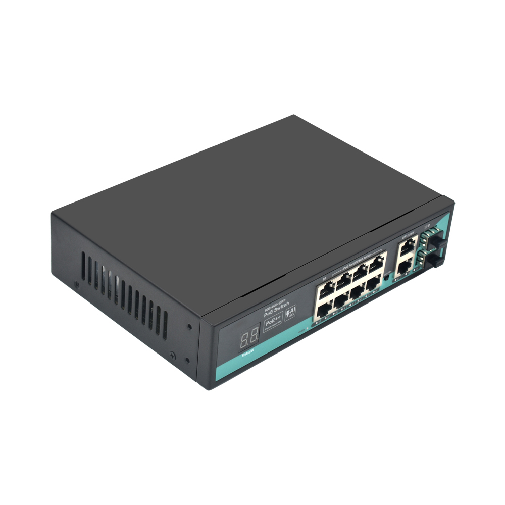 Product Gallery: Unmanaged 8 Port PoE Switch with SFP, Gigabit Ethernet, 2 Uplink Ports, 120W Budget, Metal Case for Surveillance & SME 2