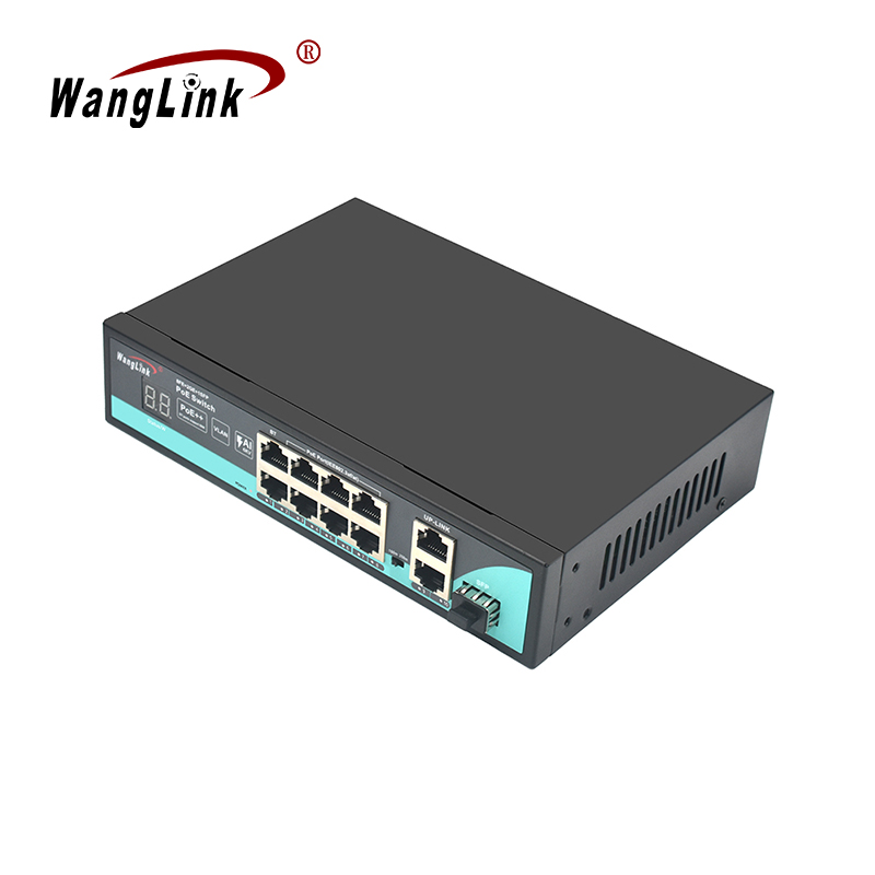 Product Gallery: Unmanaged 8 Port PoE Switch with Uplink, 2 Gigabit RJ45 + 1 SFP, 250m Long Distance, VLAN Isolation, Metal Desktop for IP Camera Surveillance 2