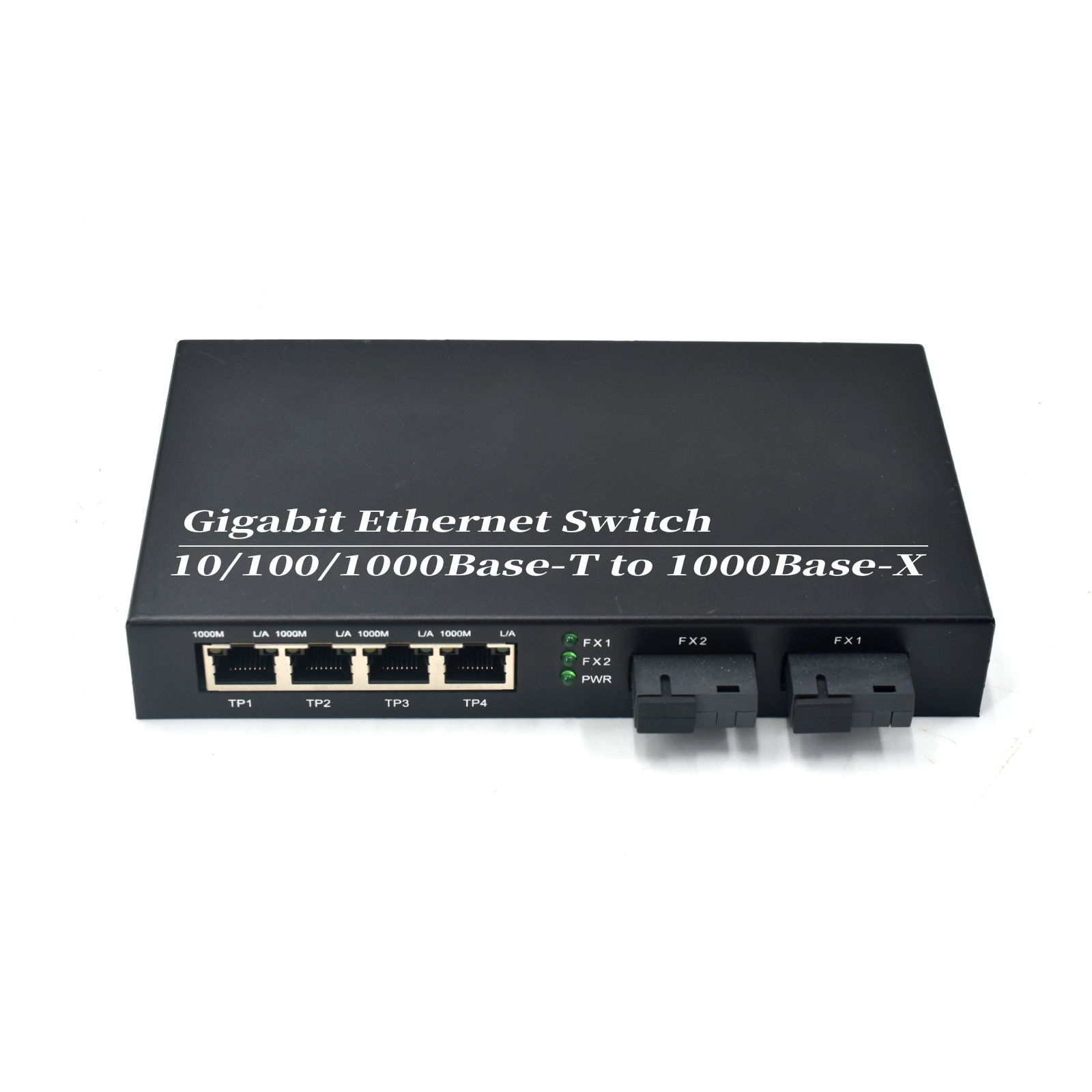 Product Gallery: Unmanaged Media Converter Copper to Fiber, 4 Gigabit RJ45 Ports, 2 SFP Slots, Plug and Play, Metal Housing for Office and Industrial Use 2