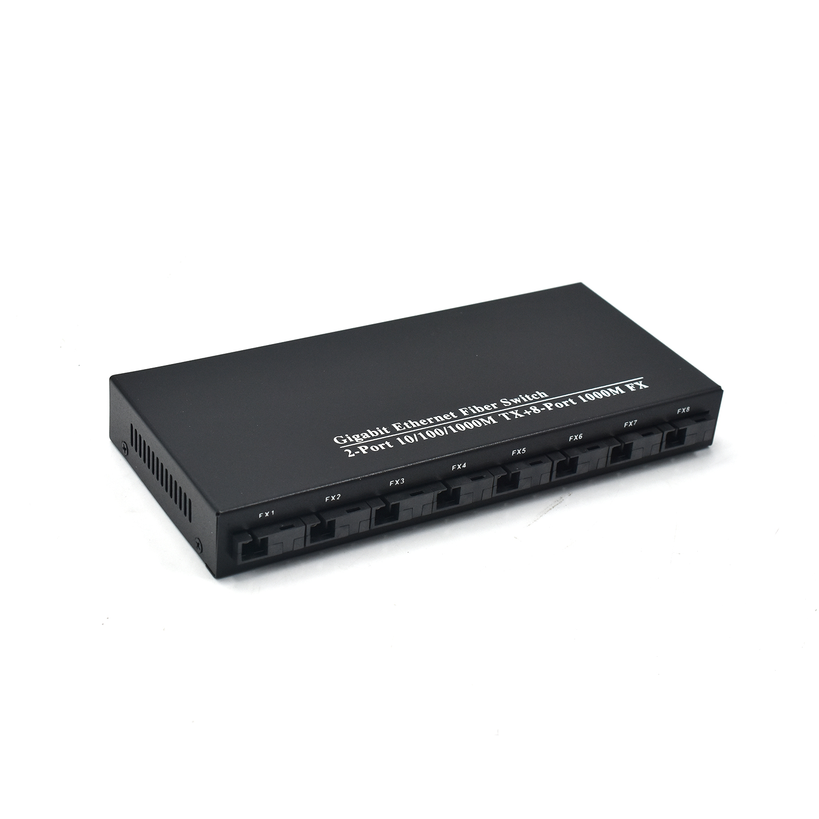 Product Gallery: Unmanaged Media Converter Fiber to Ethernet Switch, 8 SFP Fiber Ports 1.25Gbps, 2 Gigabit RJ45, Plug-and-Play Metal Case for Industrial & Office Networks 3
