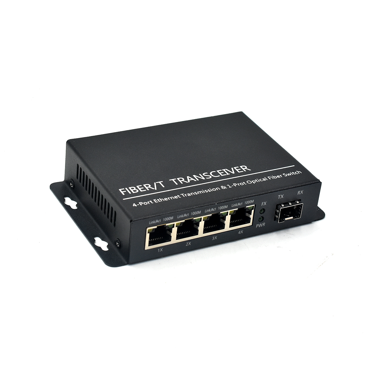Product Gallery: Unmanaged CCTV Fiber Media Converter, 4-Port Gigabit Ethernet, 1 SFP Slot, Plug and Play for Surveillance & Industrial Networks 2