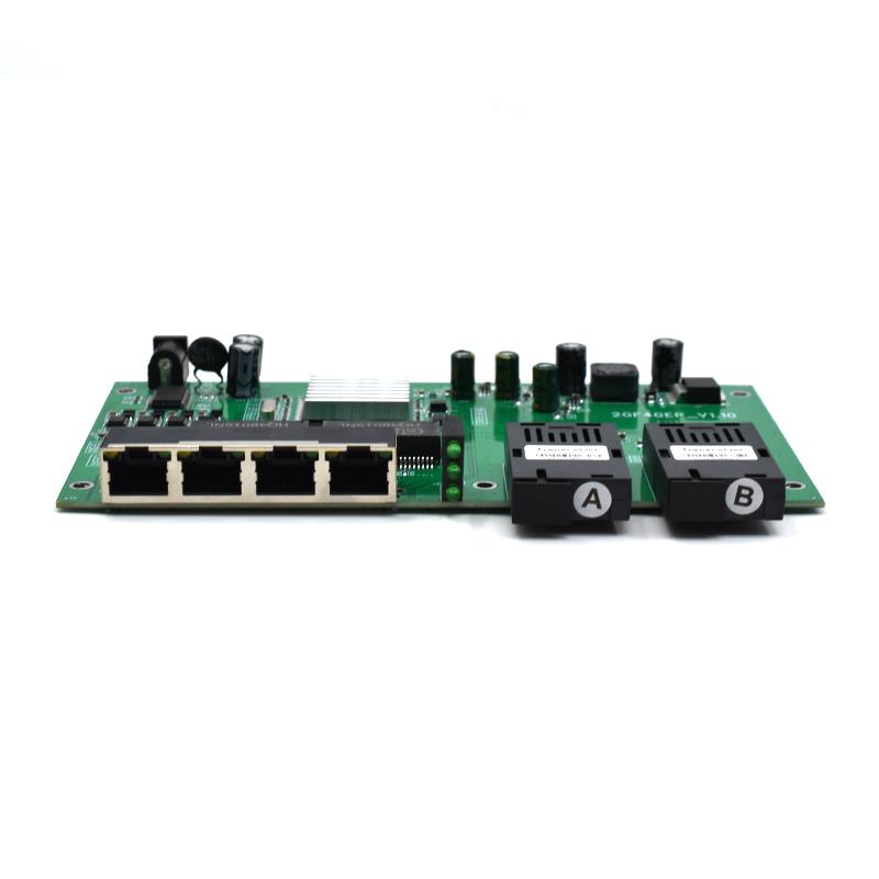 Product Gallery: Unmanaged 4 Port PoE Ethernet to Media Converter, 2 SC Fiber Uplink, Gigabit 10/100/1000Mbps, Desktop/Rack-Mount for Surveillance & SME Networks 4