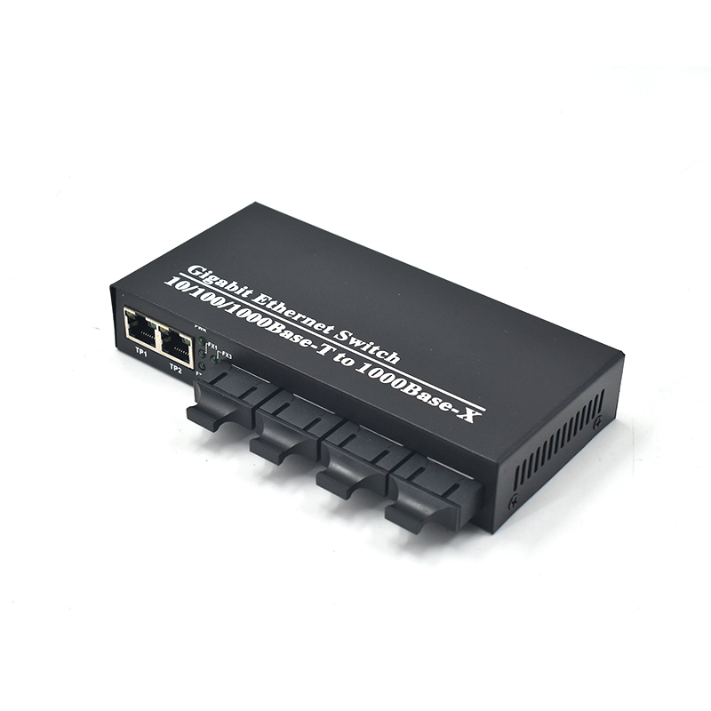 Product Gallery: Unmanaged Media Converter Ethernet to Fiber, 4 SC Fiber Ports, 2 Gigabit RJ45, Plug-and-Play for Industrial & Commercial Use 3