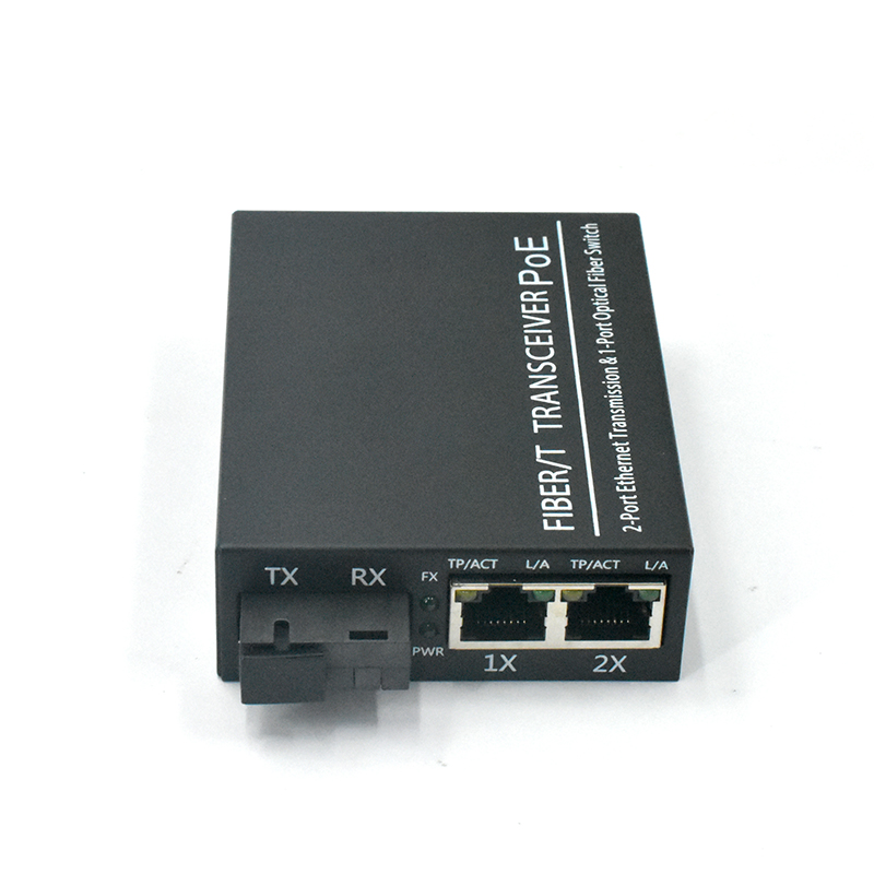 showcase of Unmanaged Media Converter with PoE, 2 Ports Gigabit, 1 SC Fiber Port, Desktop/Wall Mount for IP Surveillance