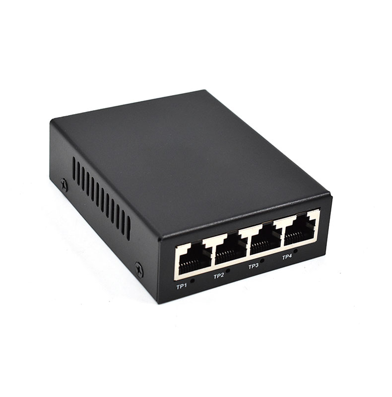 showcase of Unmanaged Mini PoE Switch 4 Port to Fiber Media Converter, 2 SC Fiber Uplink, 250m Long Distance, VLAN Isolation, Metal Case for Surveillance & SME