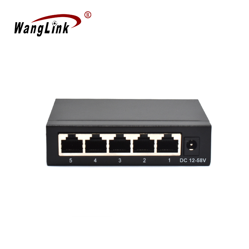 showcase of Unmanaged PoE Switch 5 Port Fast Ethernet 10/100Mbps Metal Housing Desktop DIN-Rail for IP Camera & Office Network